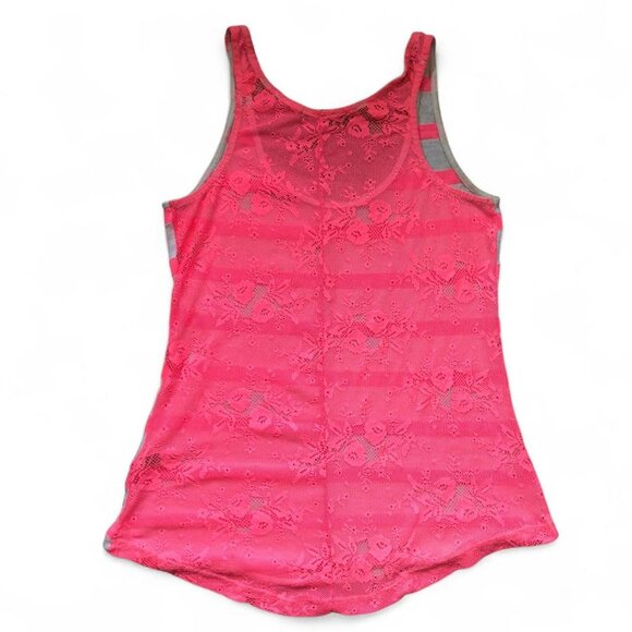 Dilvin Neon Pink Lace Tank - Picture 6 of 6